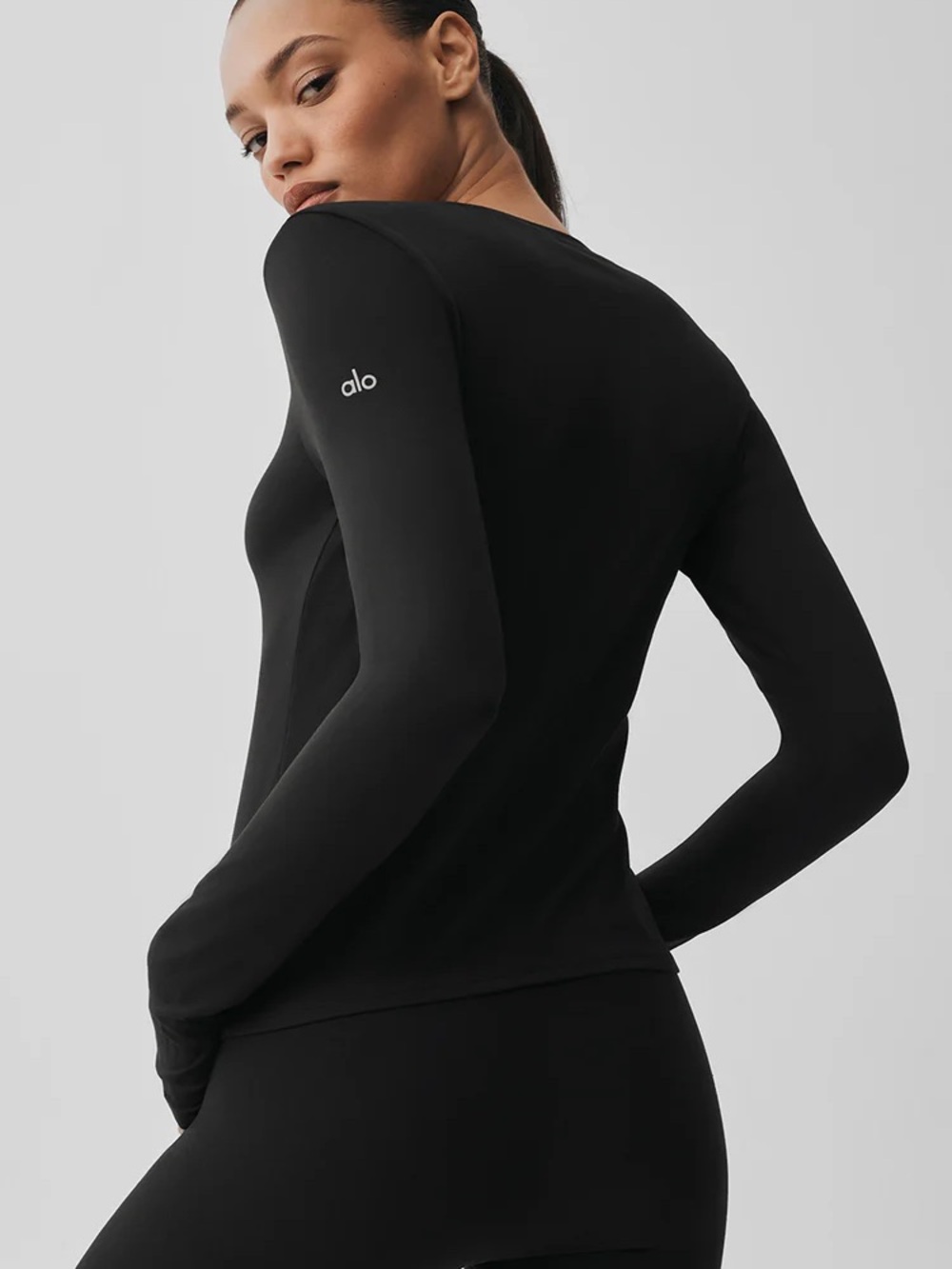 Alo Alosoft Finesse Long Sleeve in Black